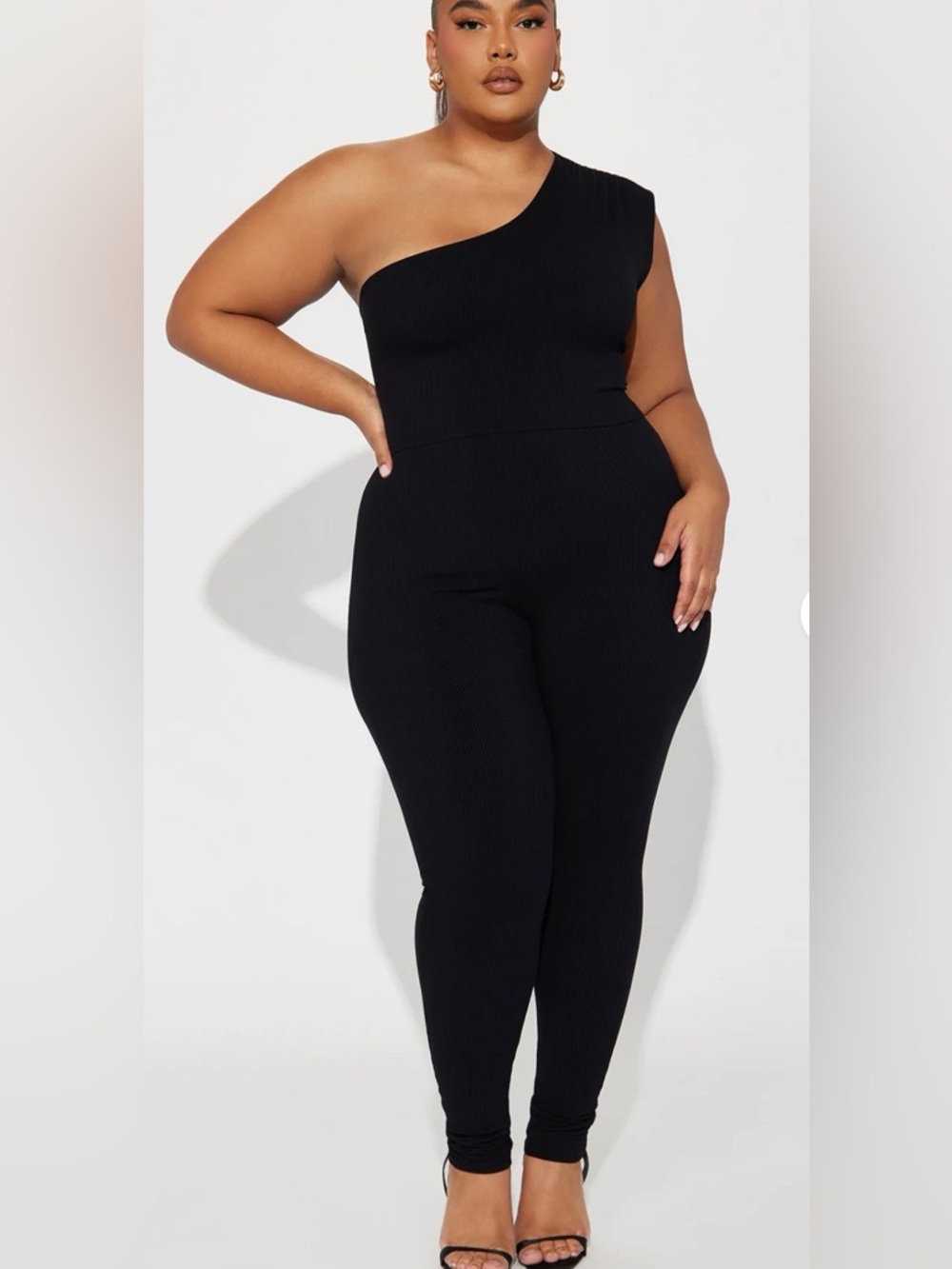 Fashion Nova Ribbed Black Jumpsuit
